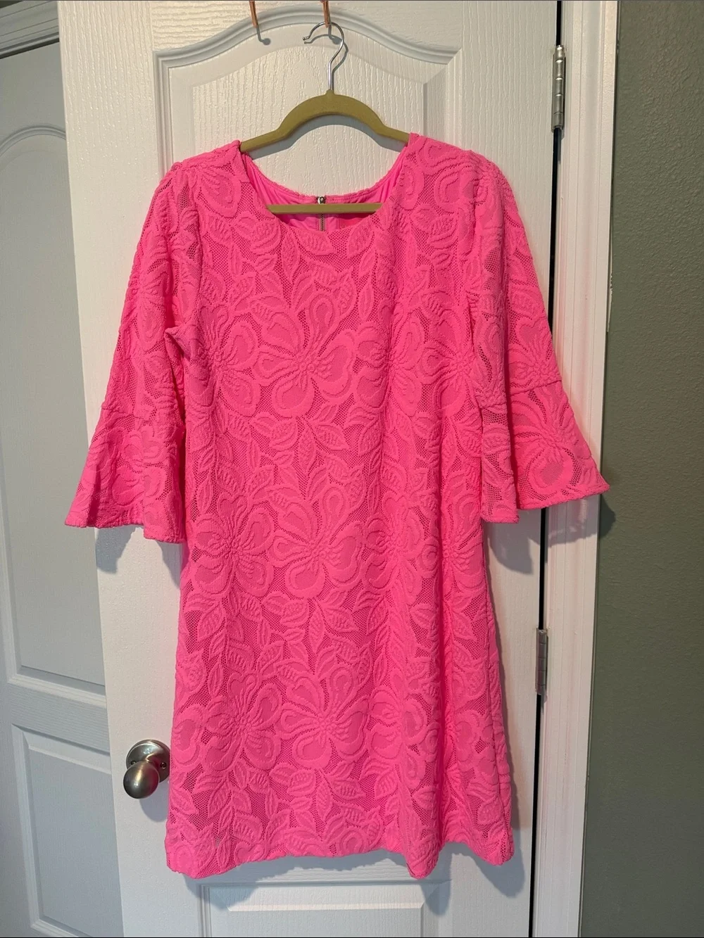 Lilly Pulitzer Hot Pink Floral Lace Dress